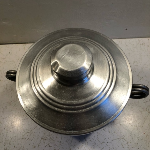 6711 Vtg Mid Century NASCO Metal Ice Bucket w/ Lid Made in Italy Aluminum